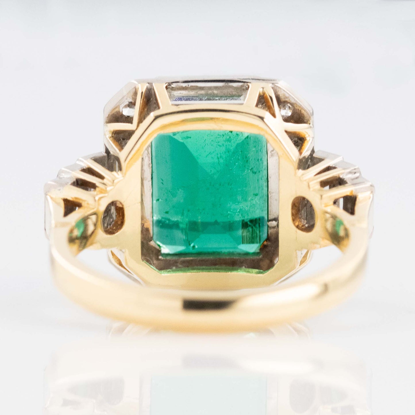 Vintage 18ct Yellow Gold Emerald Cluster Ring - Friar House