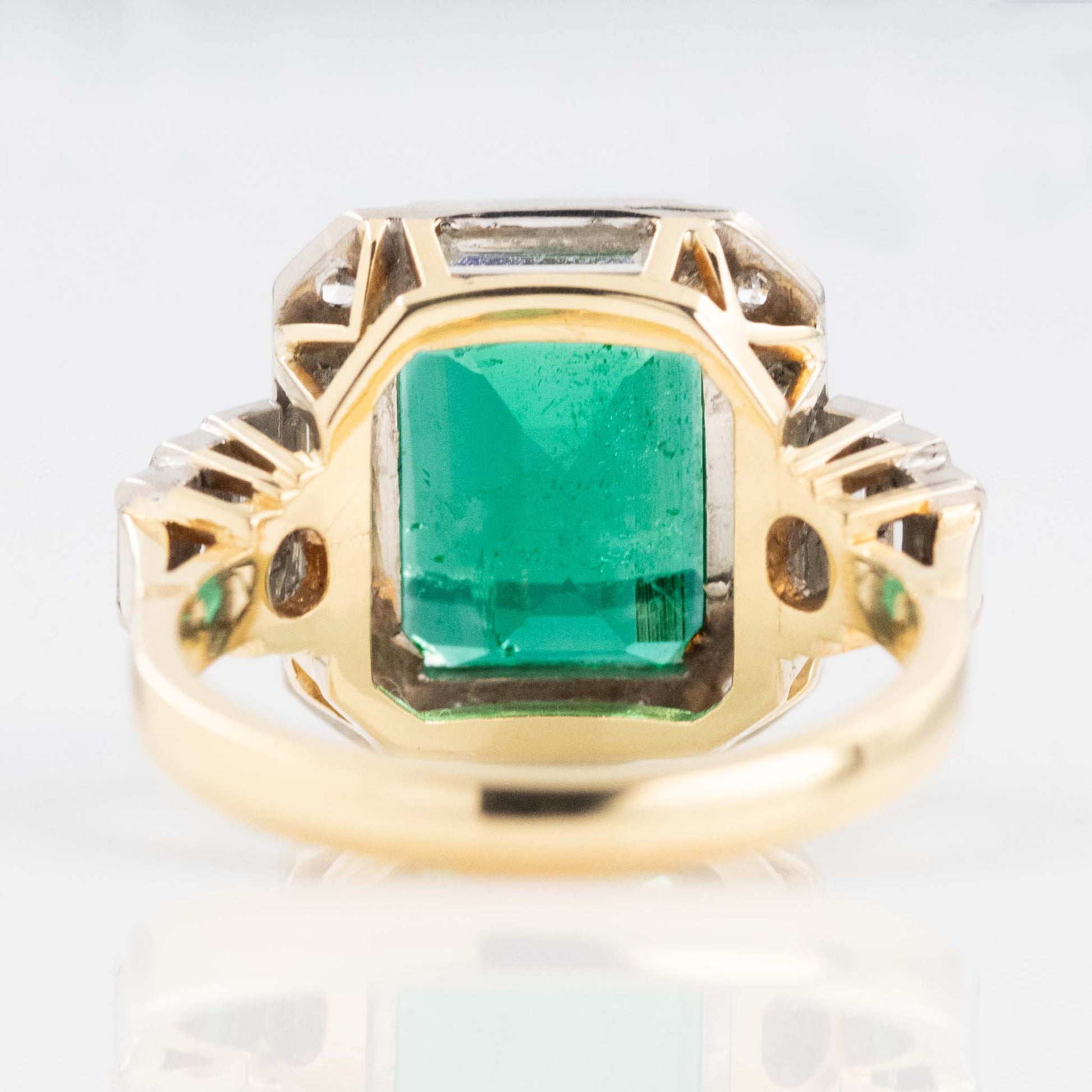 Vintage 18ct Yellow Gold Emerald Cluster Ring - Friar House