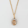 Vintage 18ct Yellow Gold Golden Topaz and Diamond Cluster Pendant