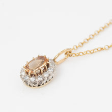 Vintage 18ct Yellow Gold Golden Topaz and Diamond Cluster Pendant - Friar Housel