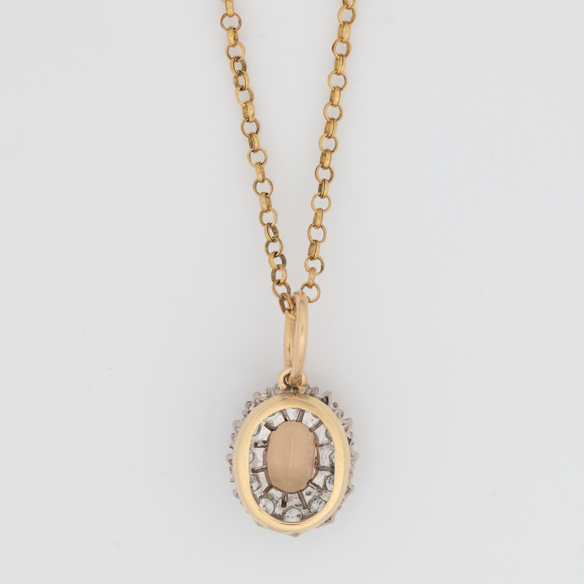 Vintage 18ct Yellow Gold Golden Topaz and Diamond Cluster Pendant - Friar House