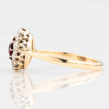 Vintage 18ct Yellow Gold Ruby and Diamond Cluster Ring - Friar House