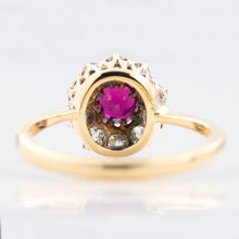 Vintage 18ct Yellow Gold Ruby and Diamond Cluster Ring - Friar House
