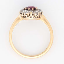Vintage 18ct Yellow Gold Ruby and Diamond Cluster Ring - Friar House