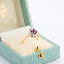 Vintage 18ct Yellow Gold Ruby and Diamond Cluster Ring - Friar House