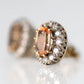Vintage 18ct Yellow Gold Topaz and Diamond Cluster Earrings - Friar House
