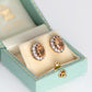 Vintage 18ct Yellow Gold Topaz and Diamond Cluster Earrings - Friar House