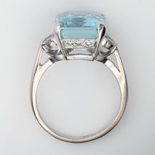 Vintage 18ct and Platinum 7.5 carat Aquamarine and Diamond Ring - Friar House