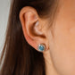 Vintage 1940's Platinum Blue Zircon Diamond Cluster Earrings - Friar House