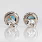 Vintage 1940's Platinum Blue Zircon and Diamond Cluster Earrings - Friar House