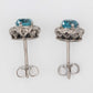 Vintage 1940's Platinum Blue Zircon and Diamond Cluster Earrings - Friar House