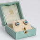 Vintage 1940's Platinum Blue Zircon and Diamond Cluster Earrings - Friar House