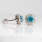 Vintage 1940's Platinum Blue Zircon Diamond Cluster Earrings - Friar House