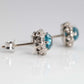 Vintage 1940's Platinum Blue Zircon Diamond Cluster Earrings - Friar House
