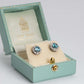 Vintage 1940's Platinum Blue Zircon Diamond Cluster Earrings - Friar House