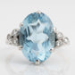 Vintage Platinum 6 Carat Aquamarine Ring - Friar House Antique Jewellery