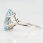 Vintage Platinum 6 Carat Aquamarine Ring - Friar House Antique Jewellery