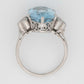 Vintage Platinum 6 Carat Aquamarine Ring - Friar House Antique Jewellery