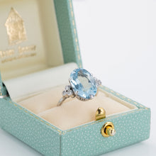 Vintage Platinum 6 Carat Aquamarine Ring - Friar House Antique Jewellery