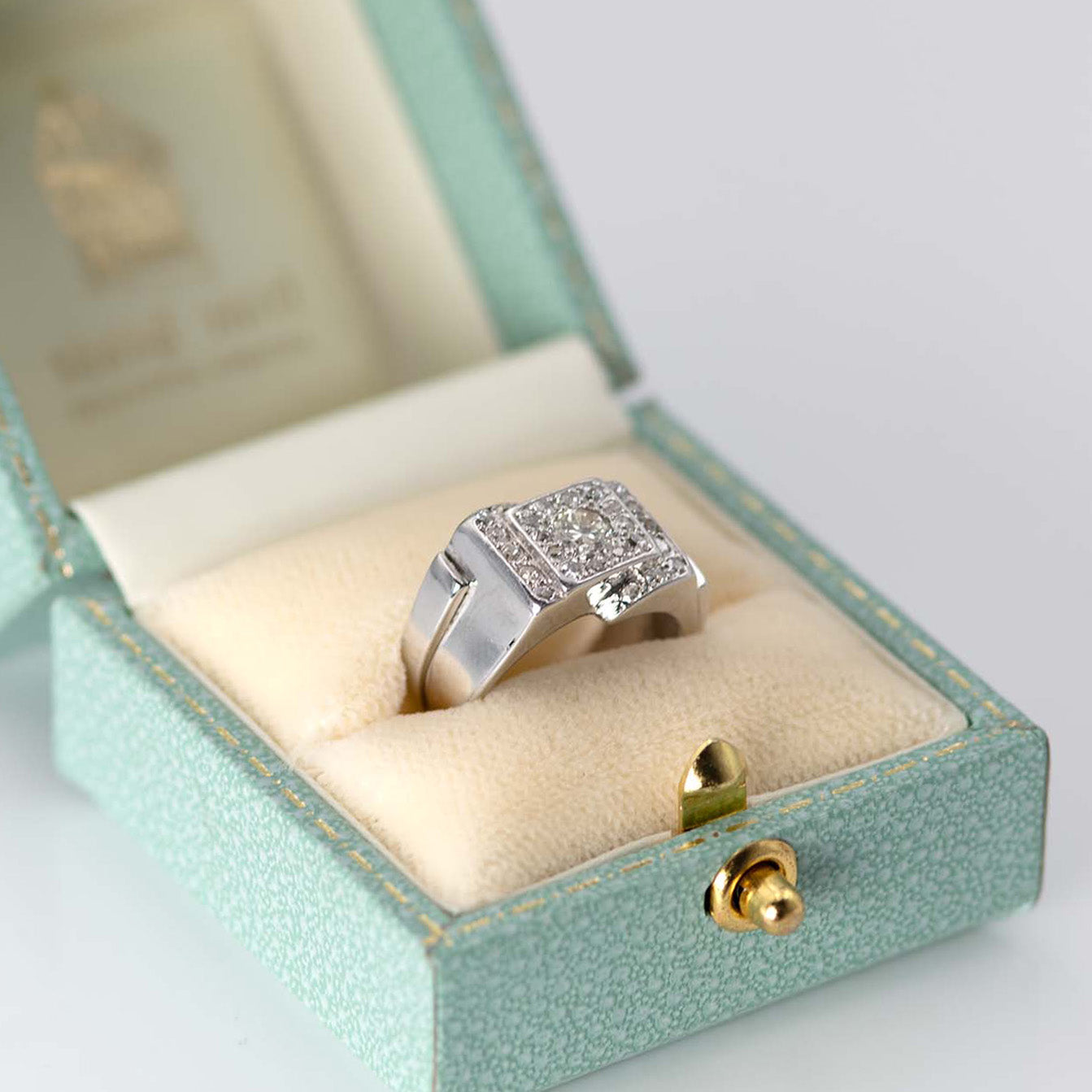 Vintage Platinum Diamond Abstract Cluster Ring Unisex - Friar House