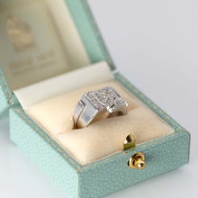 Vintage Platinum Diamond Abstract Cluster Ring Unisex - Friar House