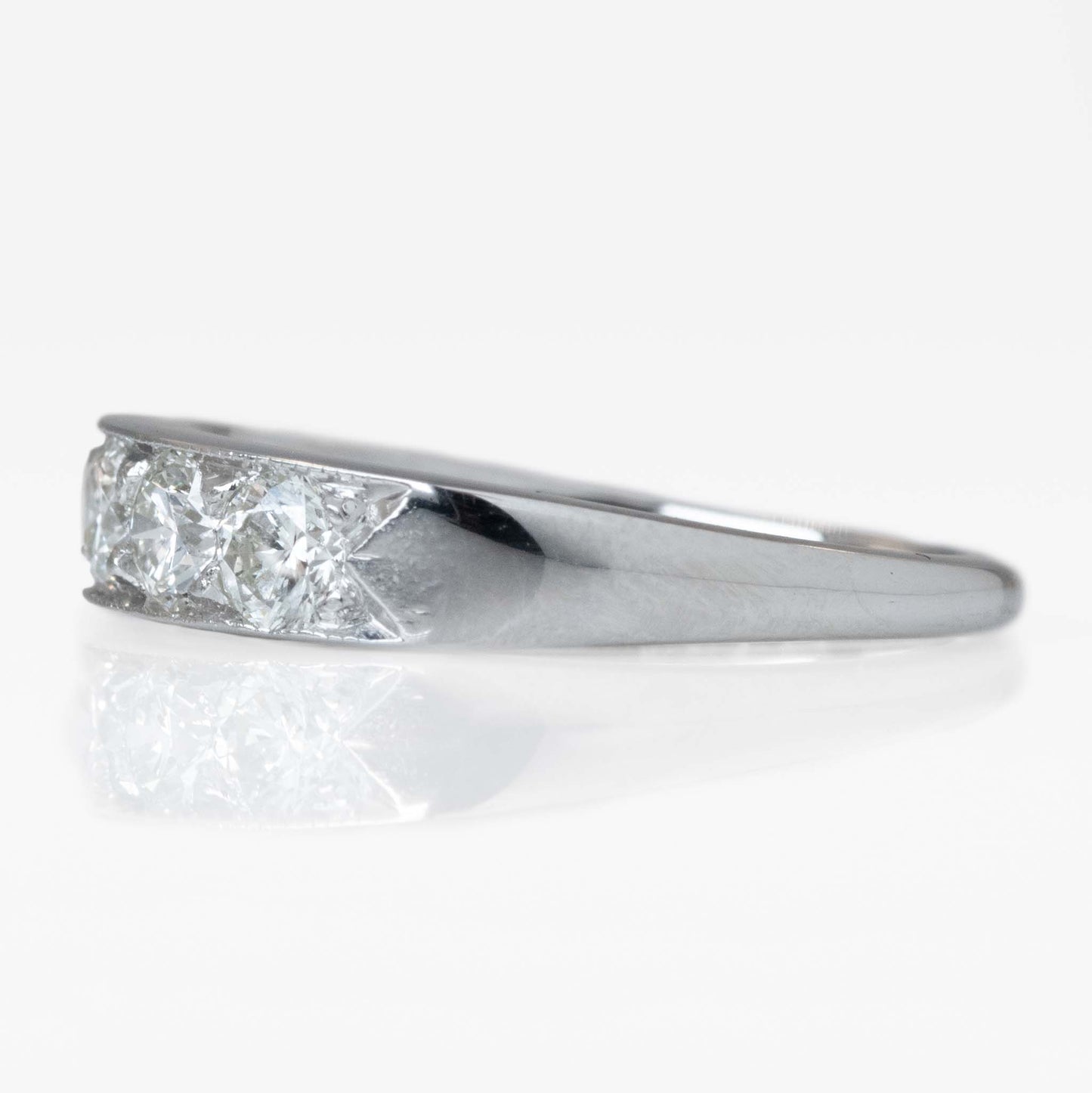 Vintage Platinum Diamond Five Stone Ring - Frair House
