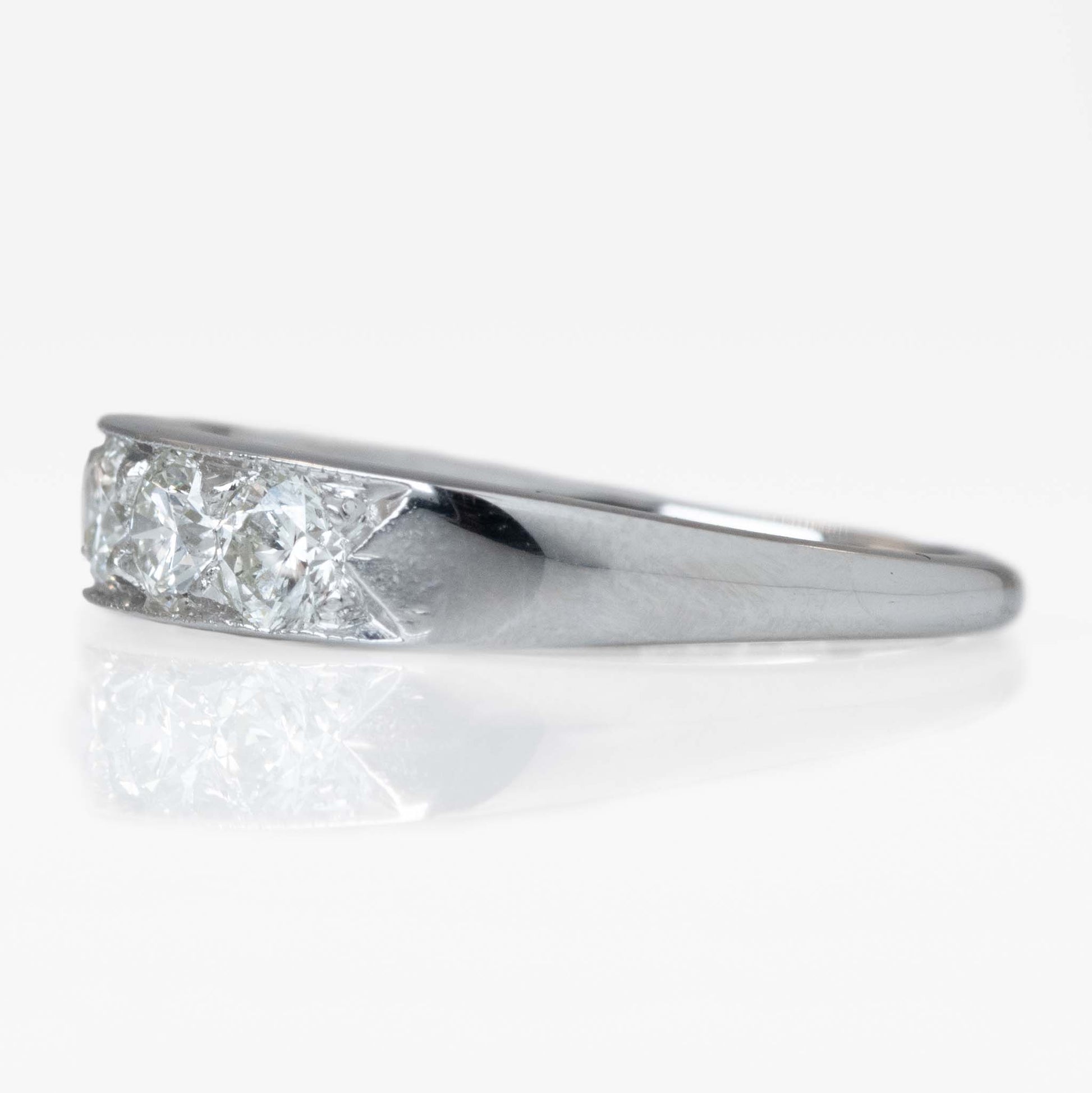 Vintage Platinum Diamond Five Stone Ring - Frair House
