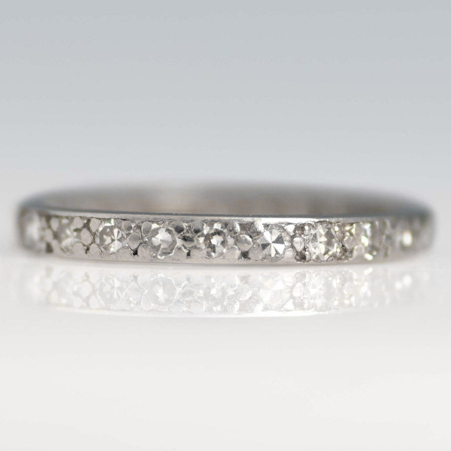 Vintage Platinum Diamond Full Eternity Ring Size L 1/2 - Friar House