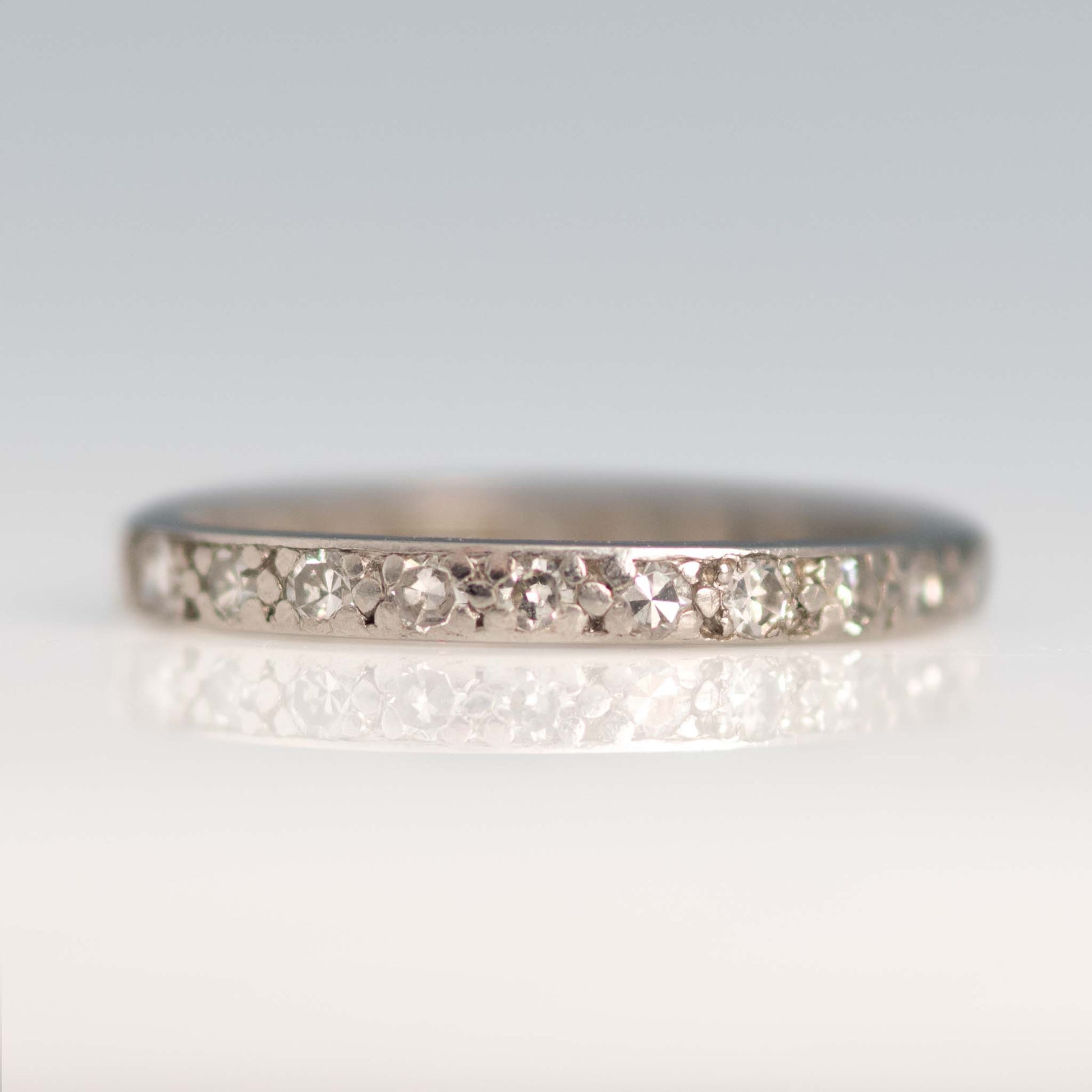 Vintage Platinum Diamond Full Eternity Ring Size L 1/2 - Friar House