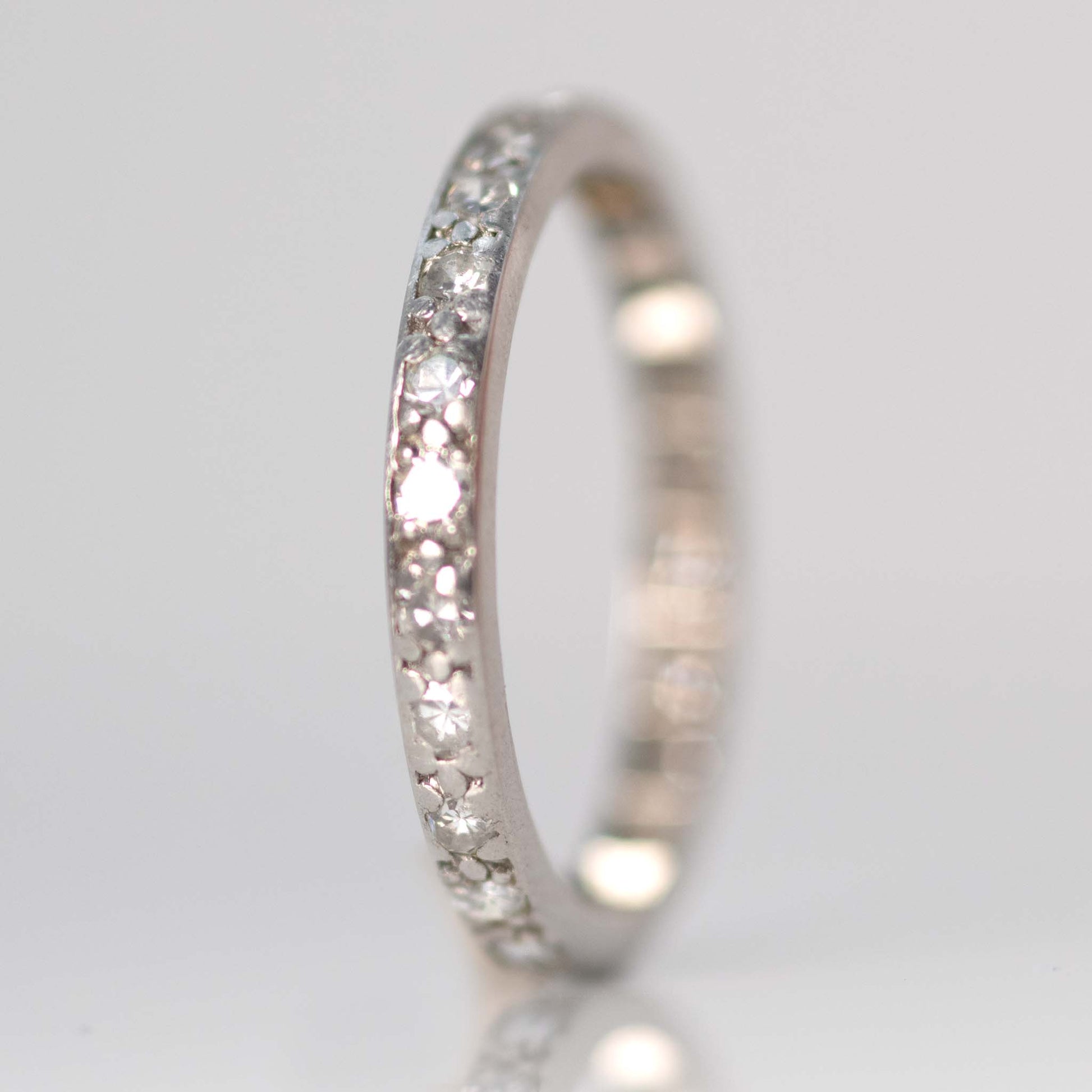 Vintage Platinum Diamond Full Eternity Ring Size L 1/2 - Friar House