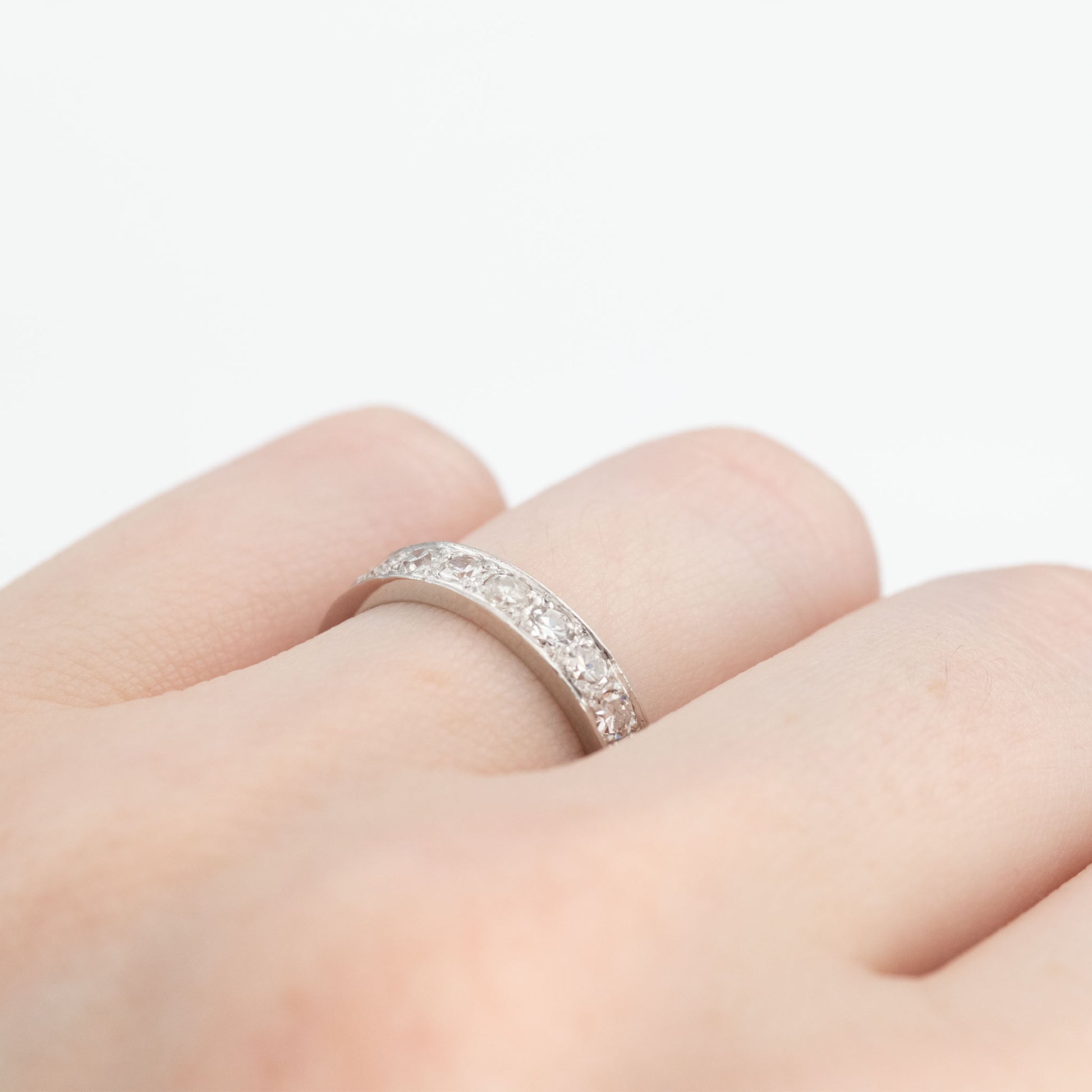 Vintage Platinum Diamond Full Set Eternity Ring, Size K - Friar House