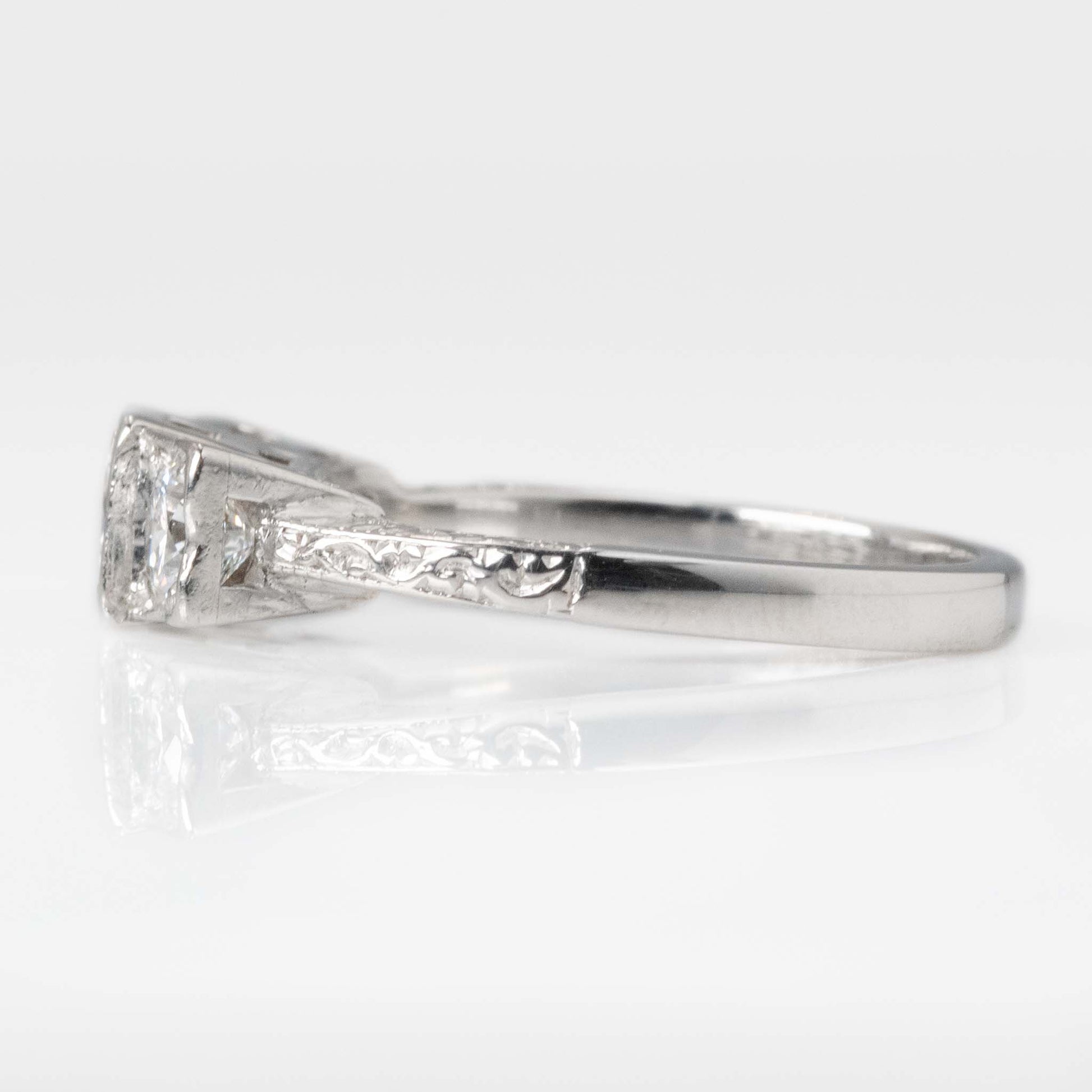 Vintage Platinum Diamond Three Stone Ring - Friar House