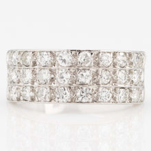 Vintage Platinum Diamond Triple Row Half Eternity Ring - Friar House