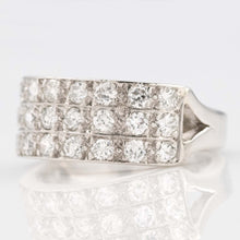 Vintage Platinum Diamond Triple Row Half Eternity Ring - Friar House