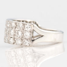Vintage Platinum Diamond Triple Row Half Eternity Ring - Friar House