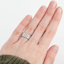 Vintage Platinum Diamond Triple Row Half Eternity Ring - Friar House