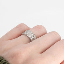 Vintage Platinum Diamond Triple Row Half Eternity Ring - Friar House
