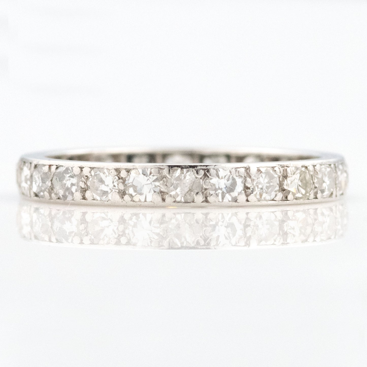 Vintage Platinum Full Set Diamond Eternity Ring Size I 1/2 - Friar House