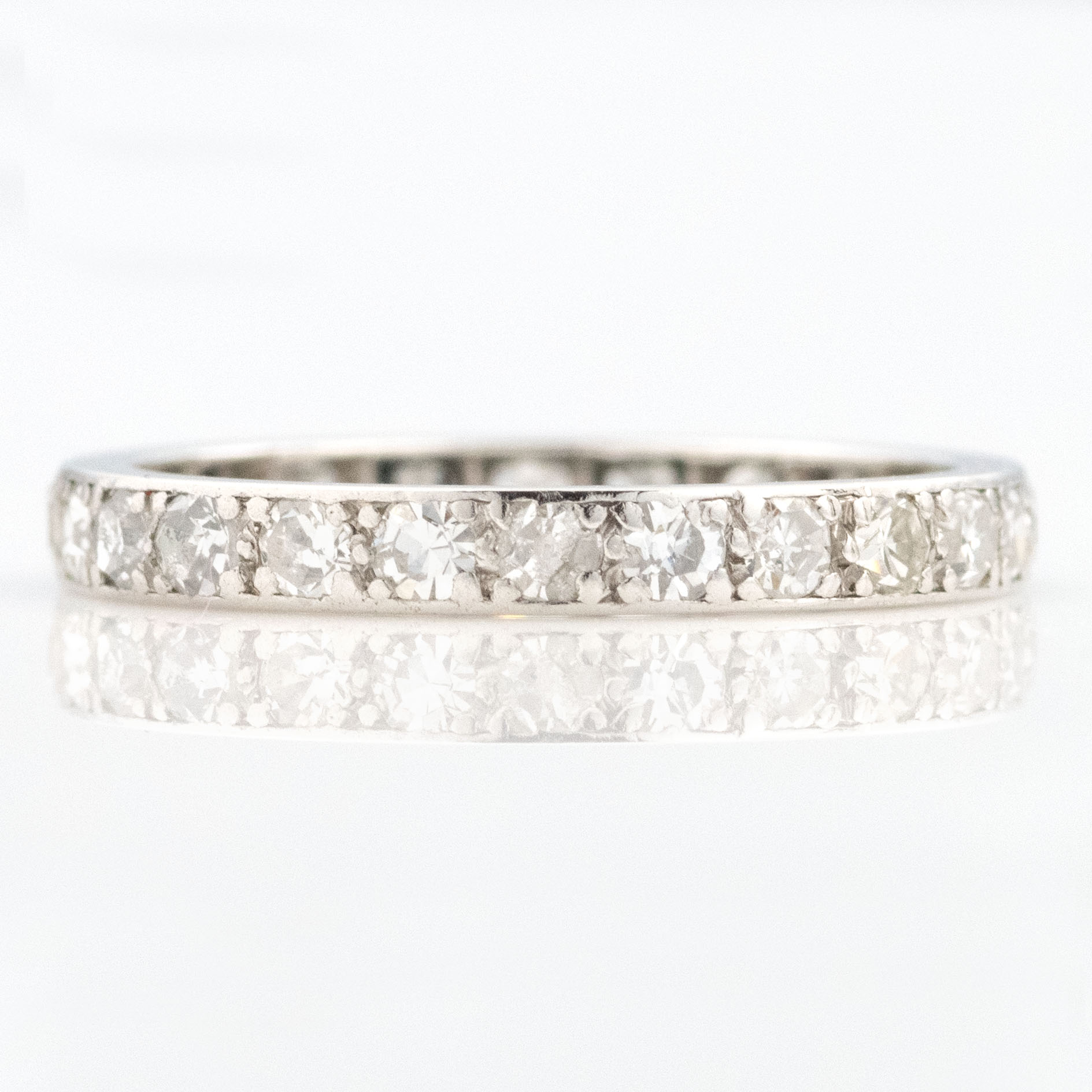 Vintage Platinum Full Set Diamond Eternity Ring Size I 1/2 - Friar House