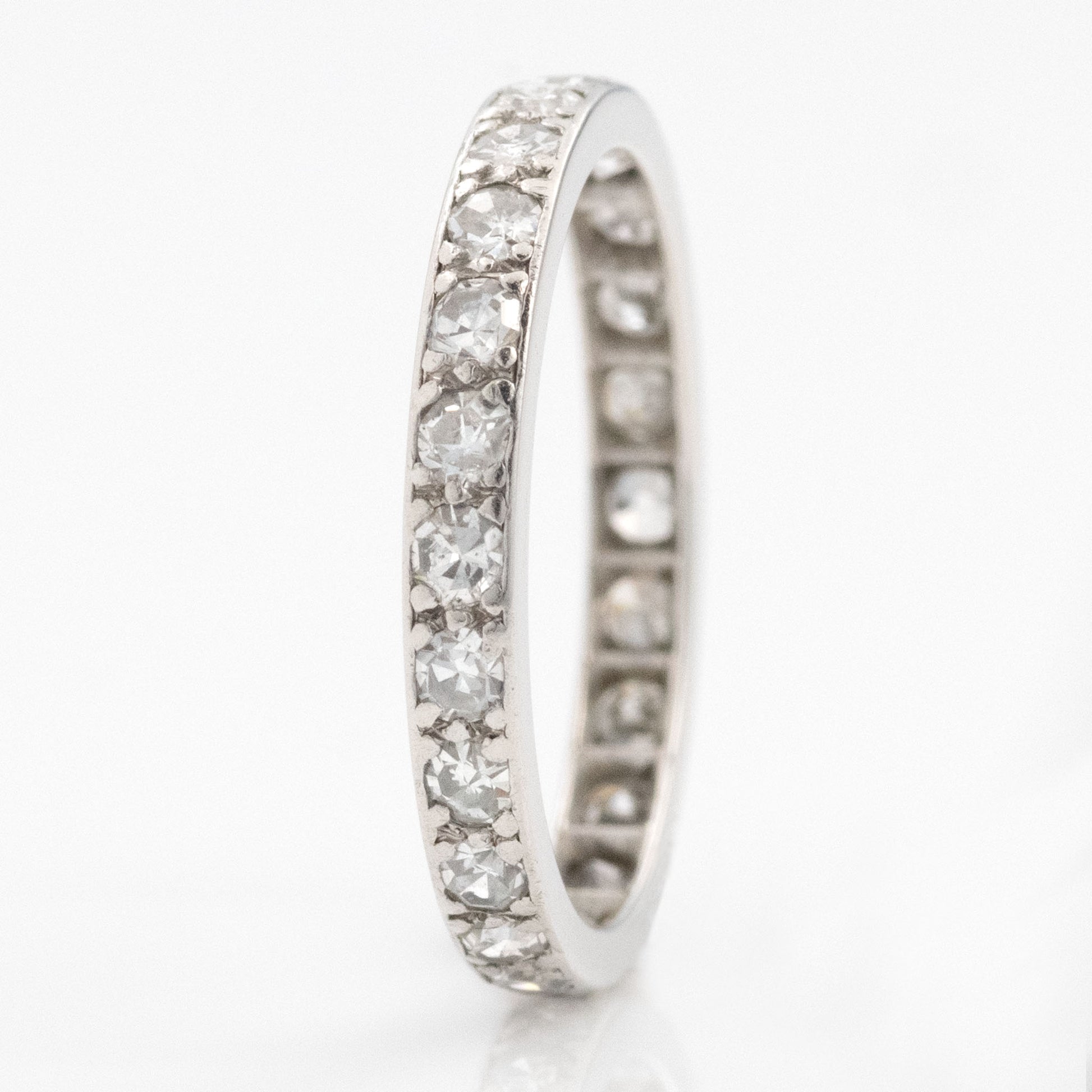 Vintage Platinum Full Set Diamond Eternity Ring Size I 1/2 - Friar House