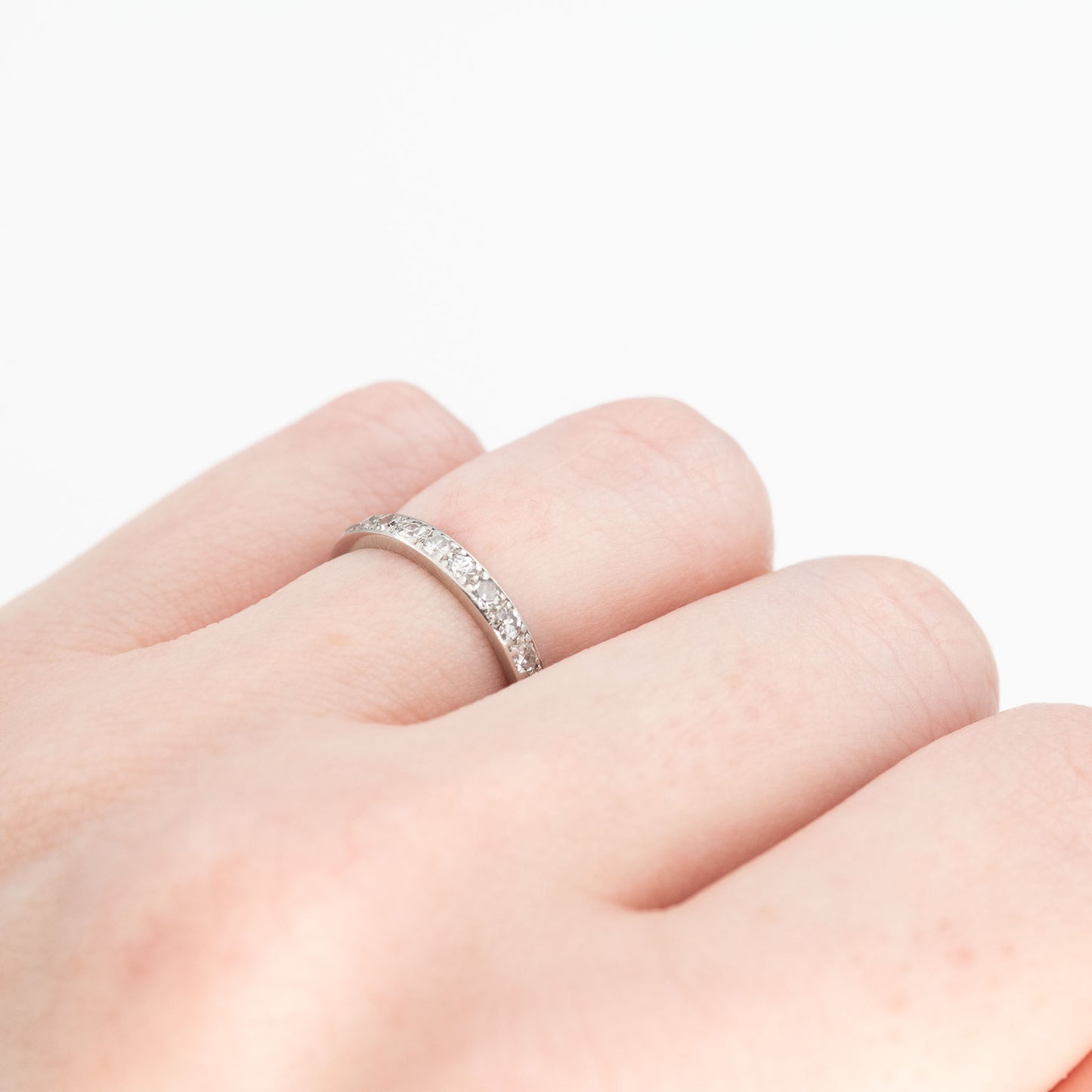 Vintage Platinum Full Set Diamond Eternity Ring Size I 1/2 - Friar House