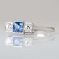 Vintage Platinum Sapphire And Diamond Three Stone Ring - Friar House