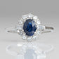 Vintage Platinum Sapphire and Diamond Cluster Ring - Friar House