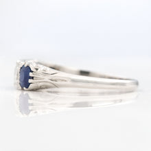 Vintage Platinum Sapphire and Diamond Five Stone Ring - Friar House