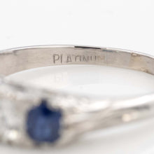 Vintage Platinum Sapphire and Diamond Five Stone Ring - Friar House