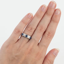 Vintage Platinum Sapphire and Diamond Five Stone Ring - Friar House