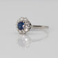 A Pretty Velvet Blue Sapphire and Diamond Cluster Ring - Friar House