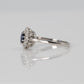 A Pretty Velvet Blue Sapphire and Diamond Cluster Ring - Friar House