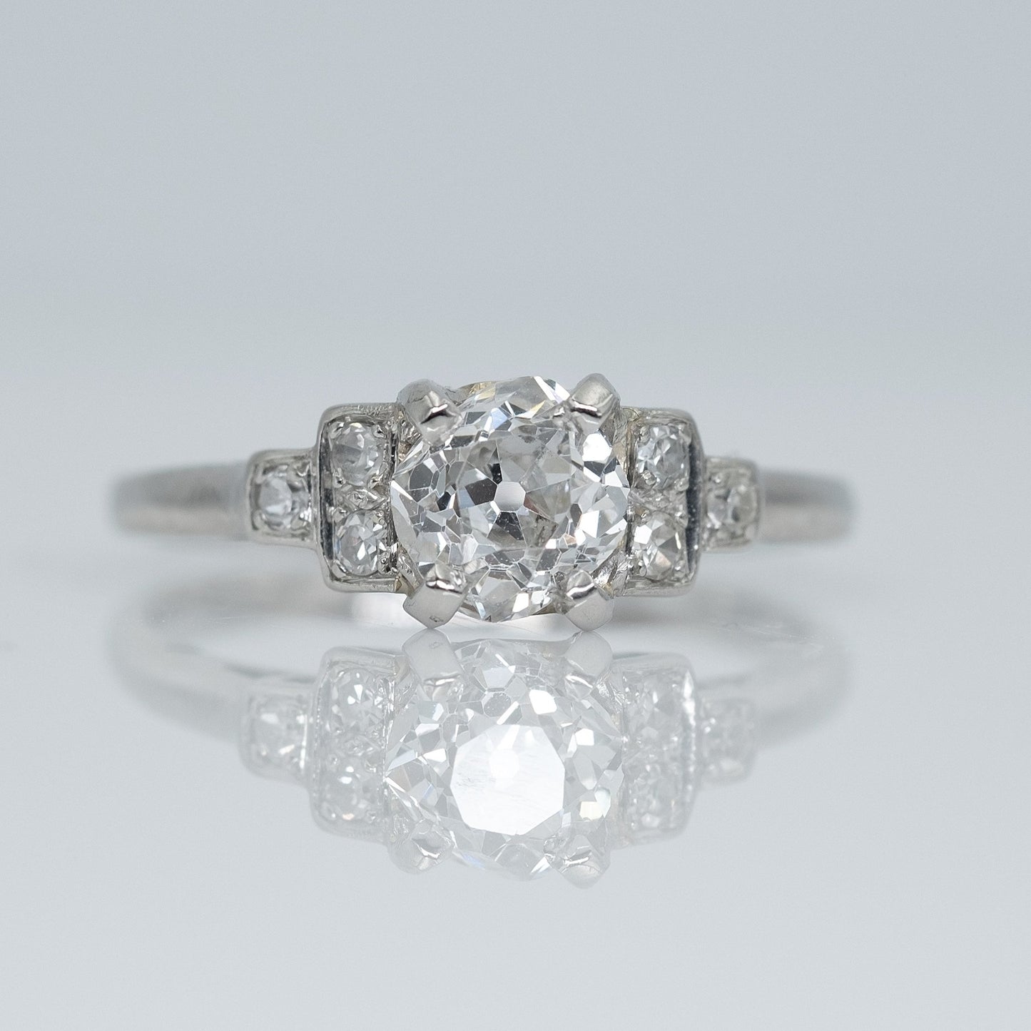 A True Art Deco Style Platinum Set Diamond Solitaire Ring - Friar House