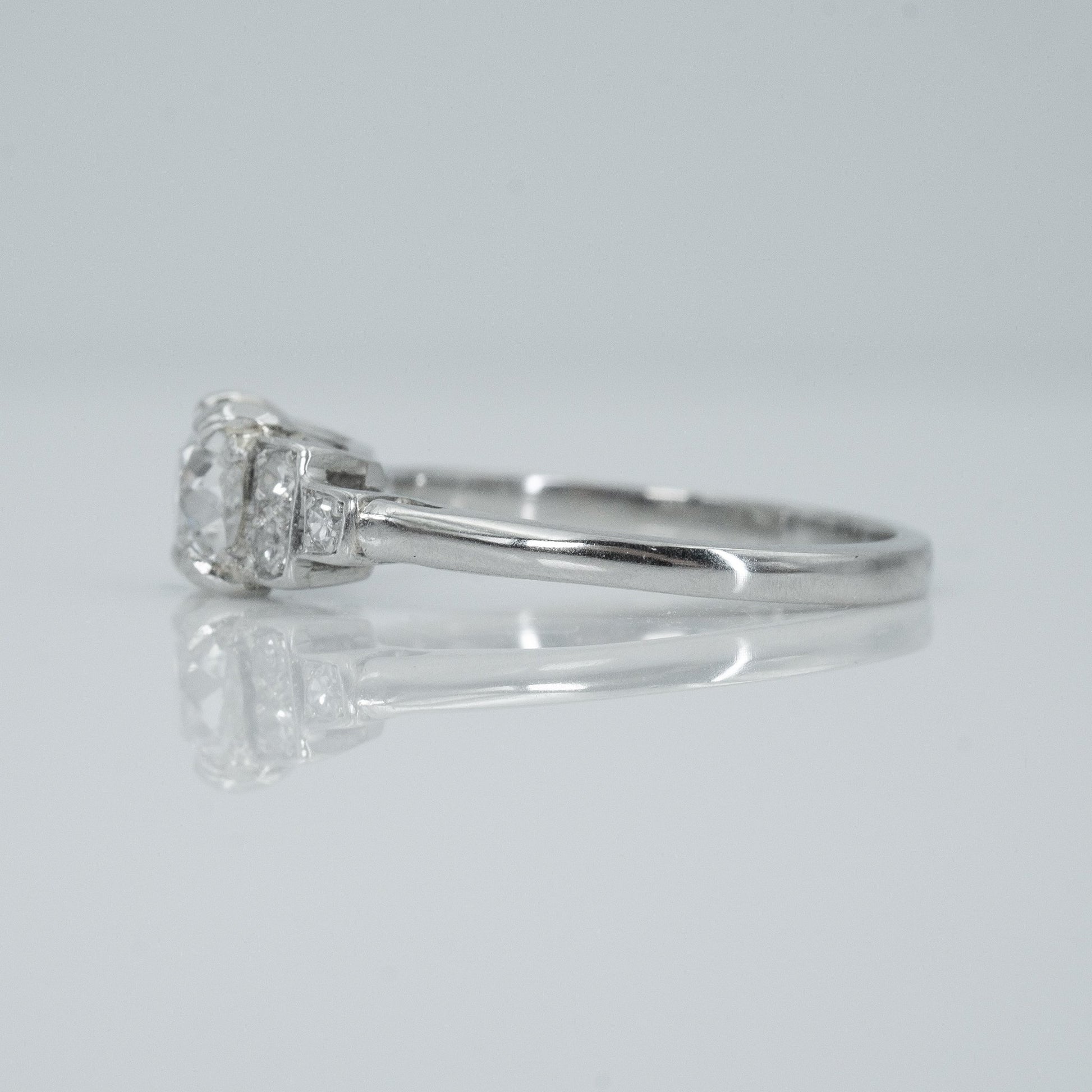 A True Art Deco Style Platinum Set Diamond Solitaire Ring - Friar House